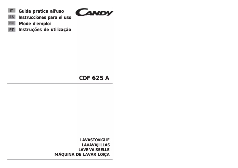 Page n°1 - Manuel utilisateur Candy CDF 625 A-S