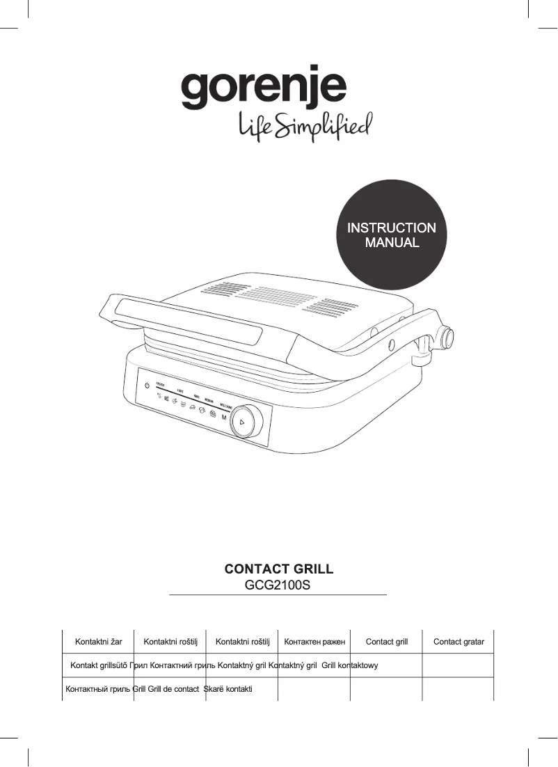 Page n°1 - Manuel utilisateur Gorenje GCG2100S