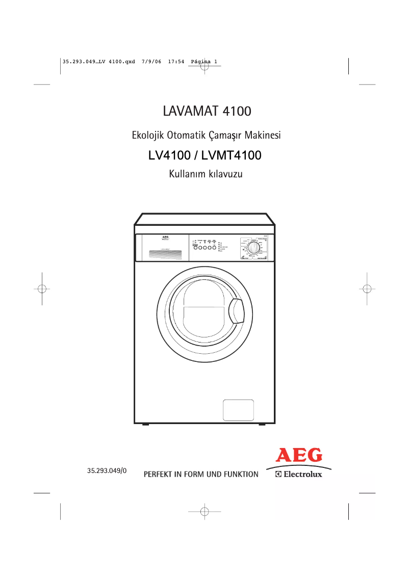Page n°1 - Manuel utilisateur AEG-Electrolux Lavamat LVMT4100