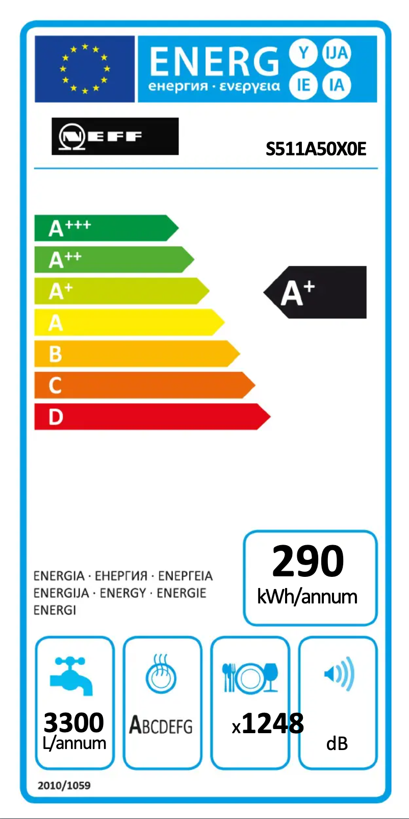 Page n°1 - Label énergétique Neff S511A50X0E