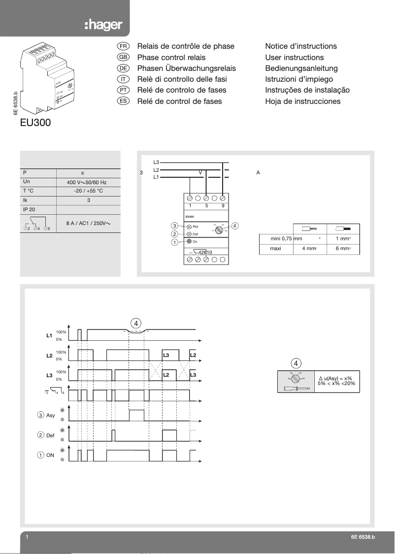 Image de la première page du manuel de l'appareil EU300