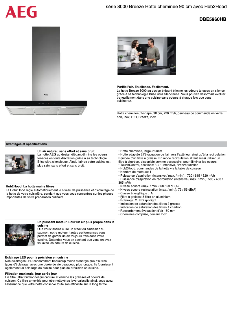 Página 1 del manual Ficha técnica AEG DBE5960HB