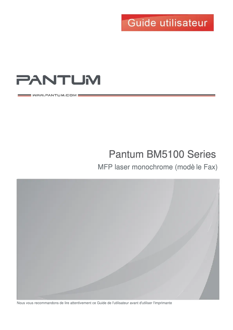 Image de la première page du manuel de l'appareil BM5100FDN