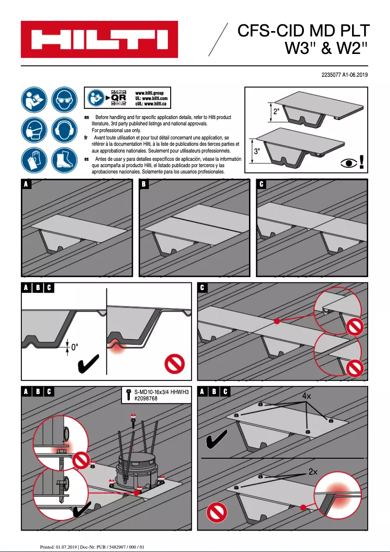 Page 1 de la notice Manuel utilisateur Hilti CFS-CID MD PLT