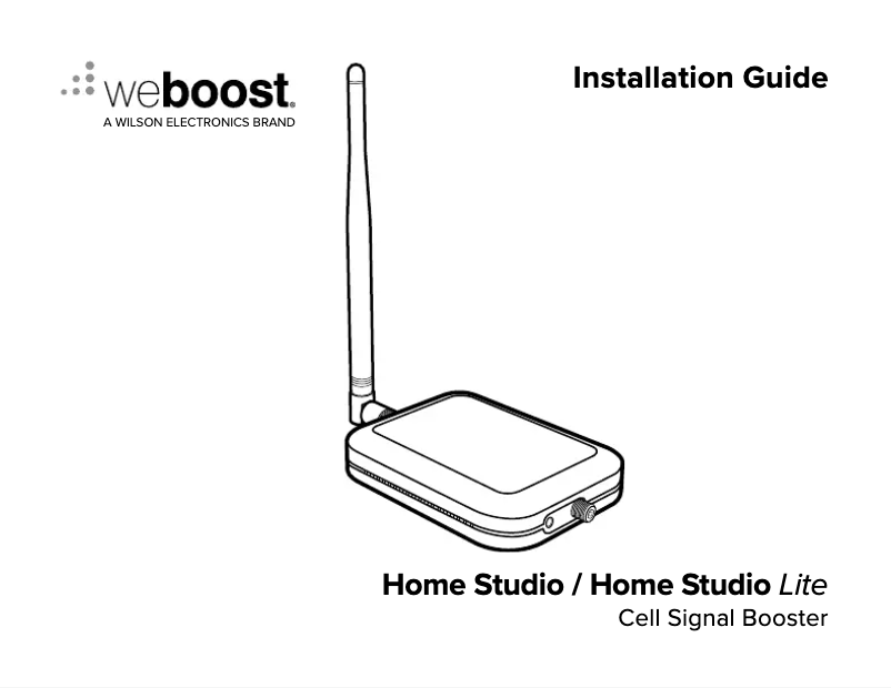 Image de la première page du manuel de l'appareil weBoost Home Studio