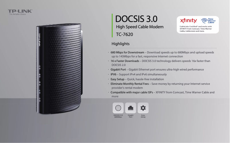 Page n°1 - Fiche technique TP-Link TC-7620