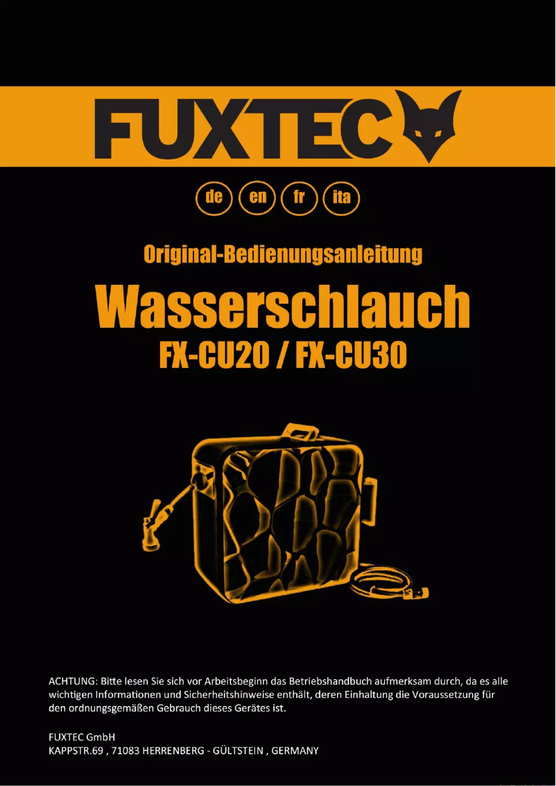 Image de la première page du manuel de l'appareil FX-CU30