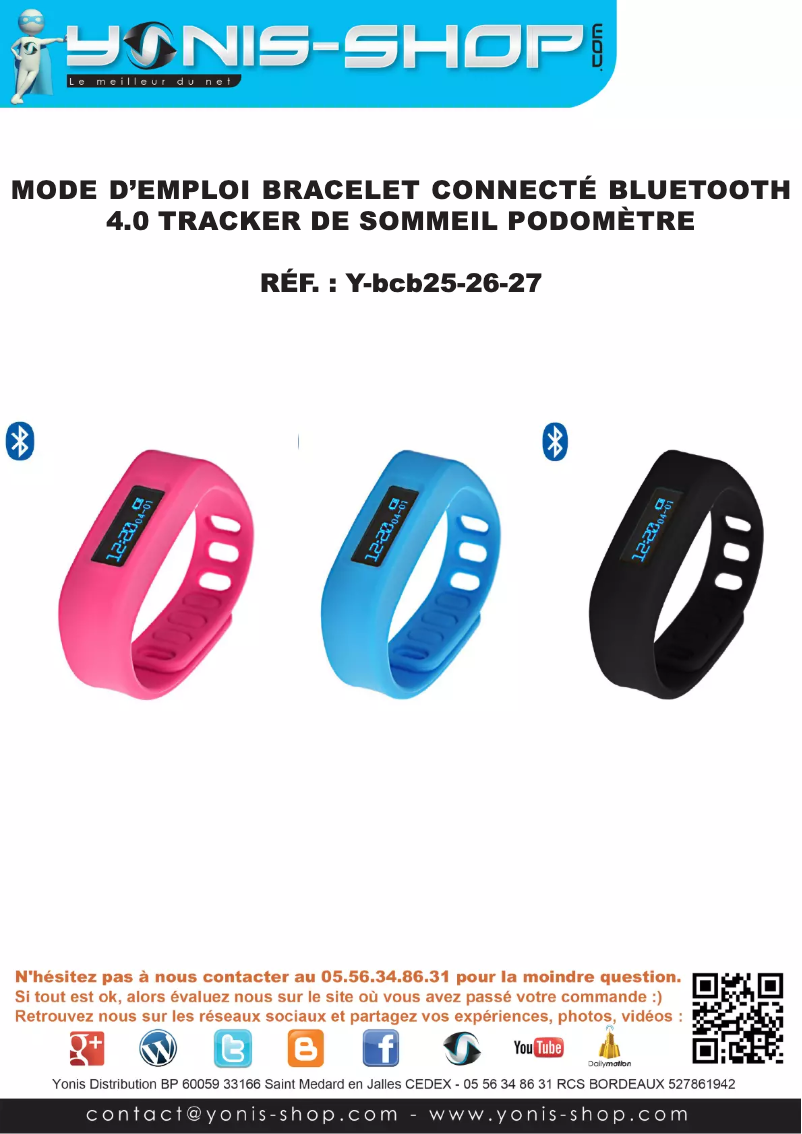 Page 1 de la notice Manuel utilisateur Yonis Y-BCB27
