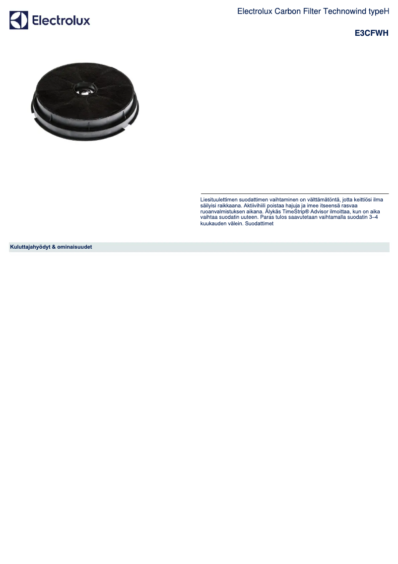 Image de la première page du manuel de l'appareil E3CFWH