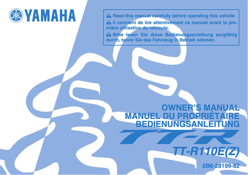 Page 1 de la notice Manuel utilisateur Yamaha TTR110