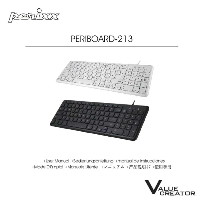 Image de la première page du manuel de l'appareil PERIBOARD-213 schwarz