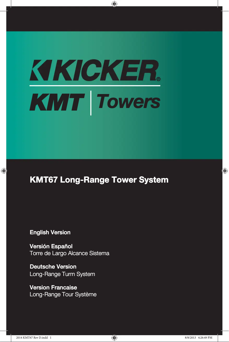 Page 1 de la notice Manuel utilisateur Kicker KMT674