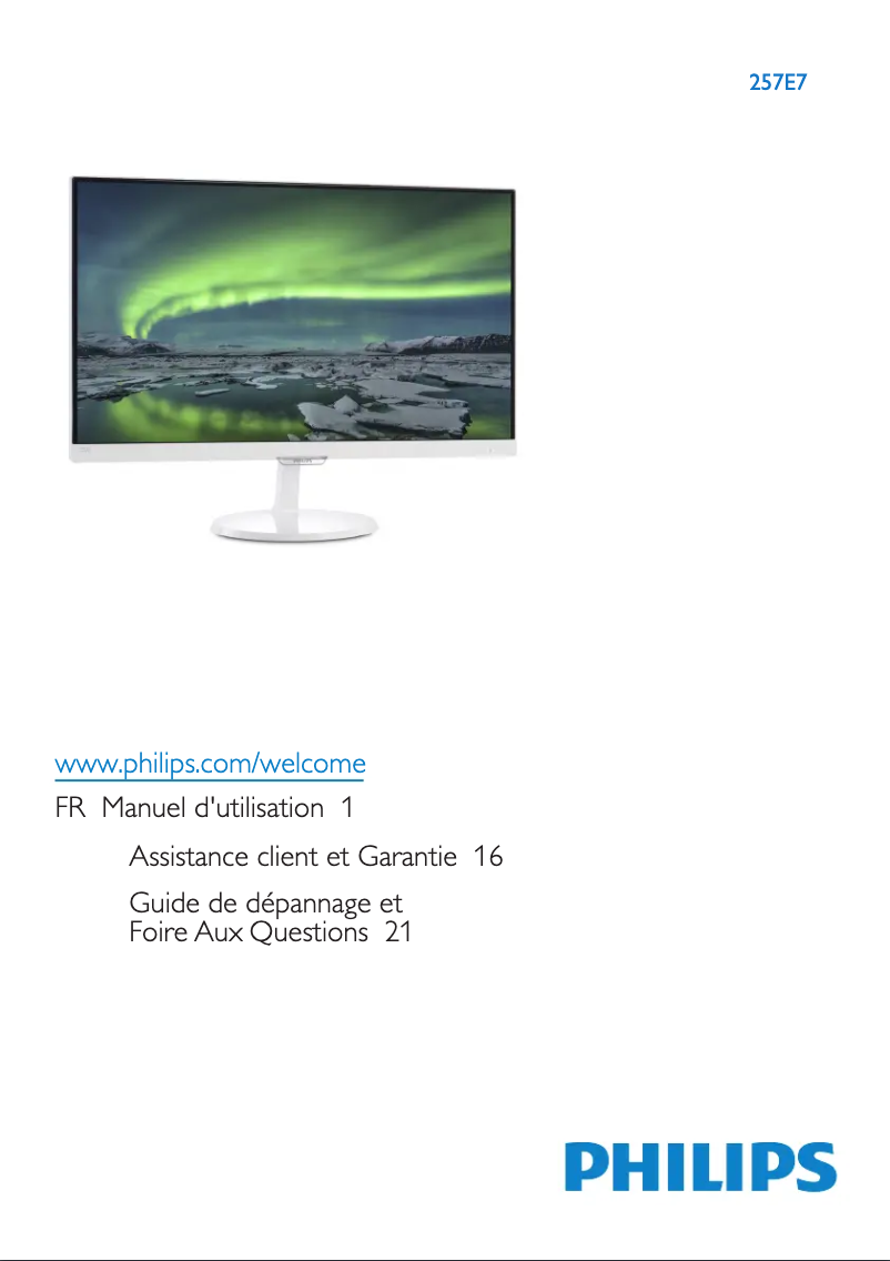 Image de la première page du manuel de l'appareil 257E7QDSB