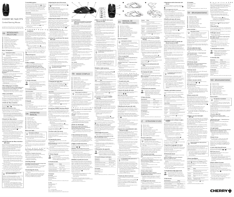 Page 1 de la notice Manuel utilisateur Cherry MC 9620 FPS