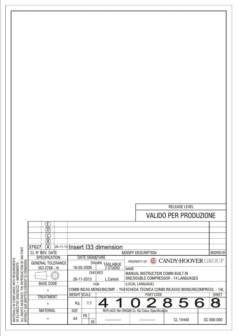 Page 1 de la notice Manuel utilisateur Rosieres RBCP 3183/2