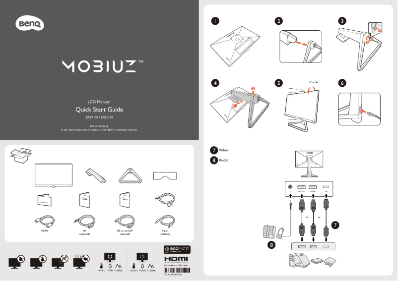 Page 1 de la notice Guide de démarrage rapide BenQ Mobiuz EX2710U