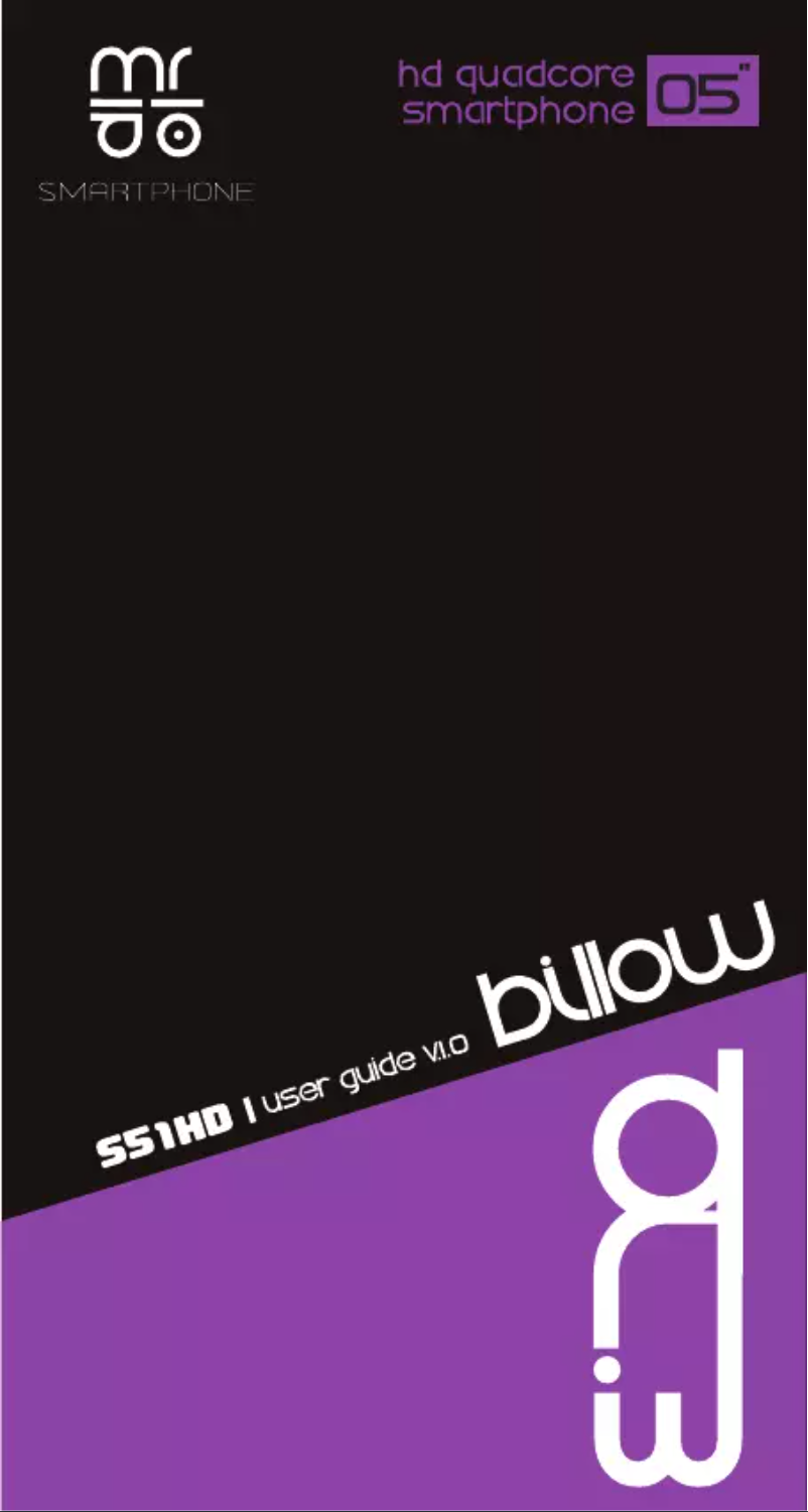 Page 1 de la notice Manuel utilisateur Billow S51HD