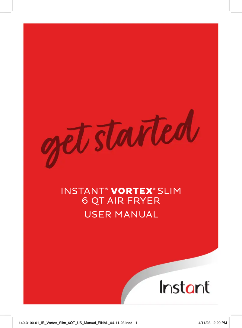 Page n°1 - Manuel utilisateur Instant Vortex Slim