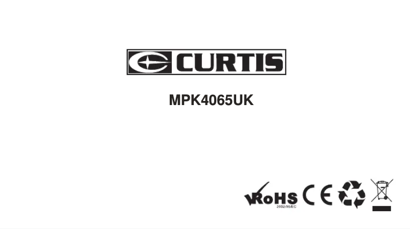Page n°1 - Manuel utilisateur Curtis MPK4065UK