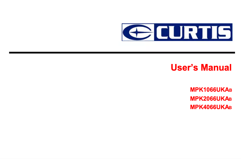 Page n°1 - Manuel utilisateur Curtis MPK2066UKAB
