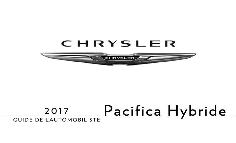 Image de la première page du manuel de l'appareil Pacifica Hybrid (2017)