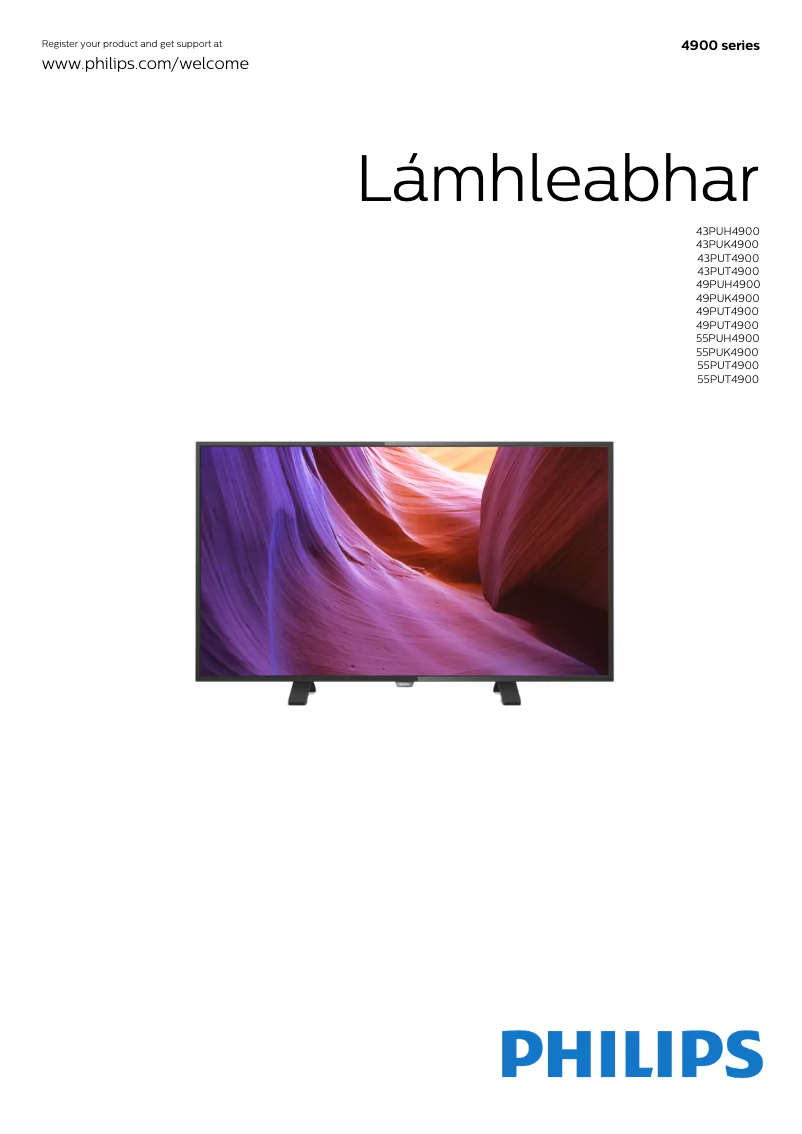 Page 1 de la notice Manuel utilisateur Philips 49PUH4900