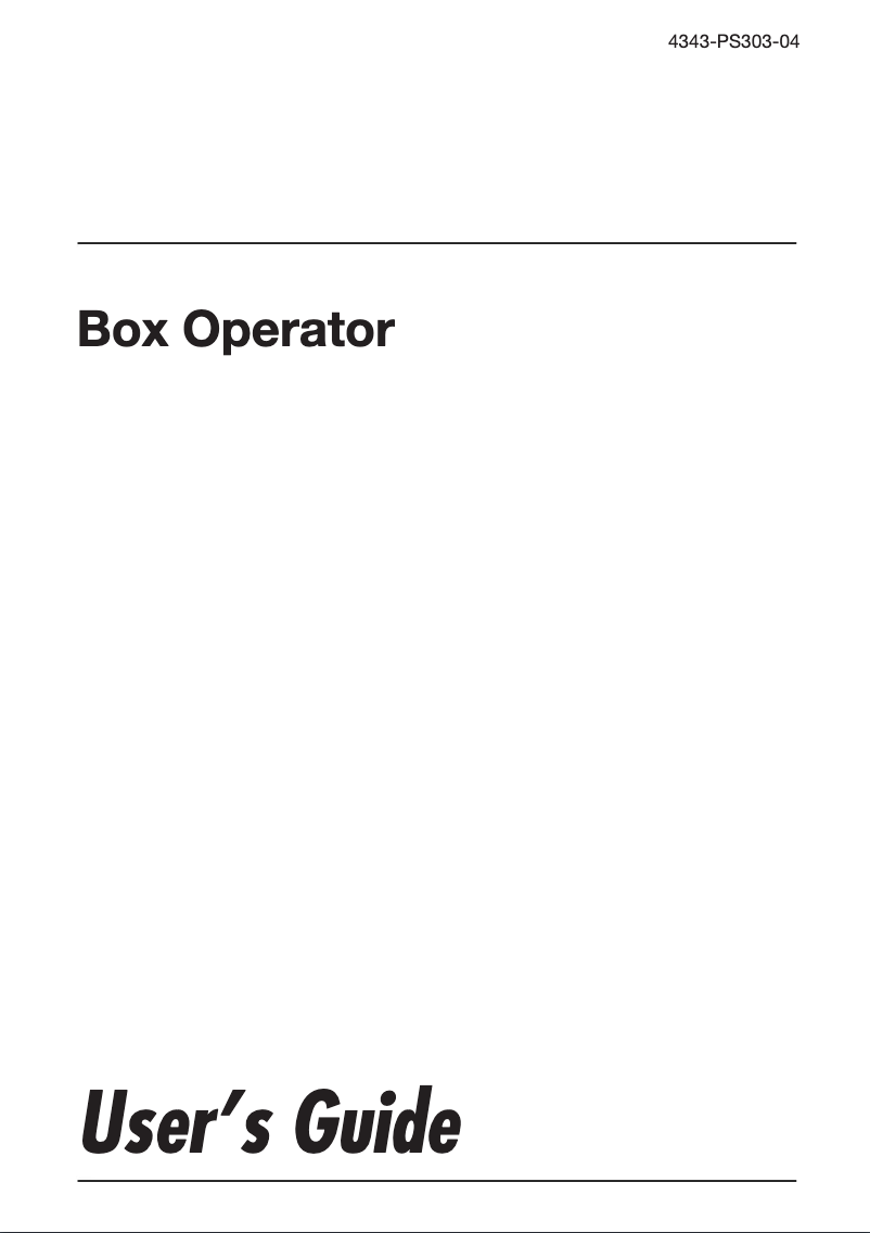 Page 1 de la notice Manuel utilisateur Océ Box Operator