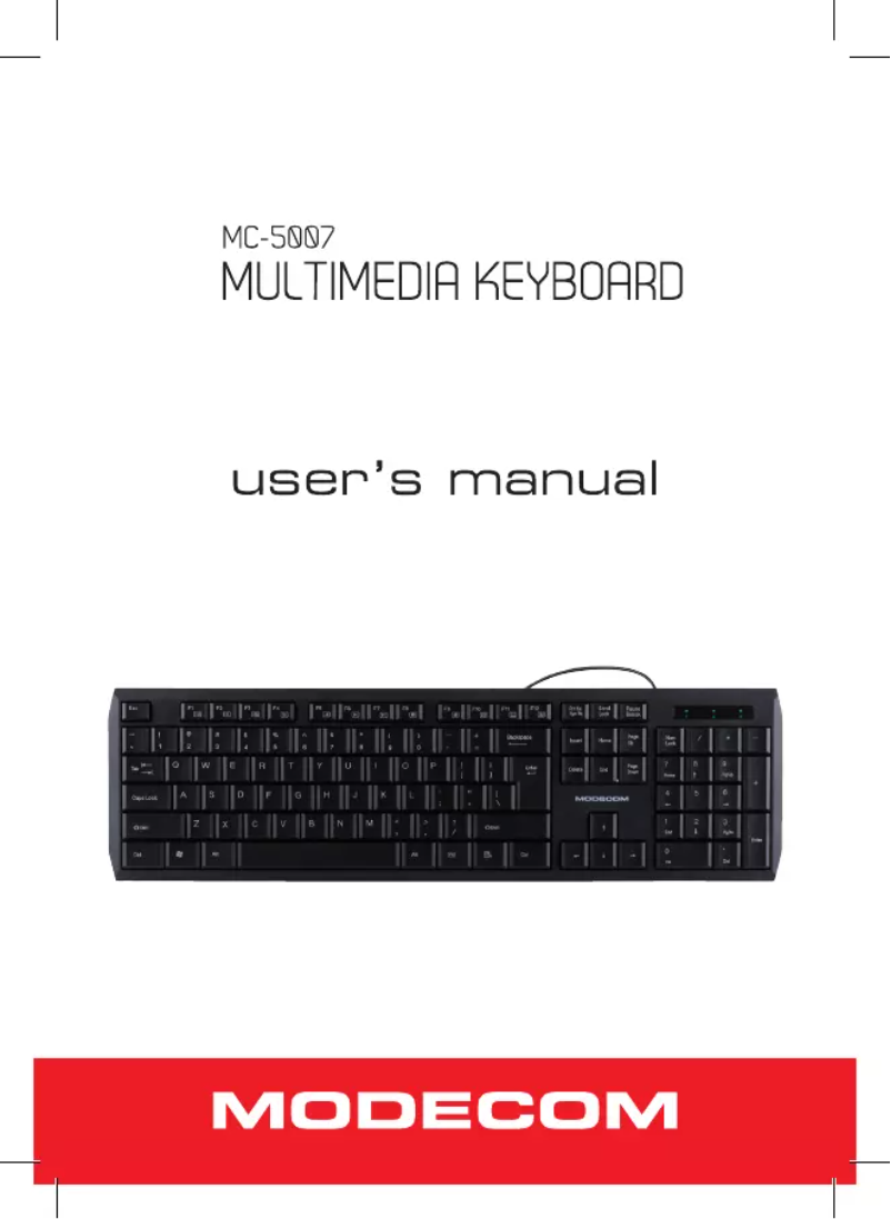 Page n°1 - Manuel utilisateur ModeCom MC-5007