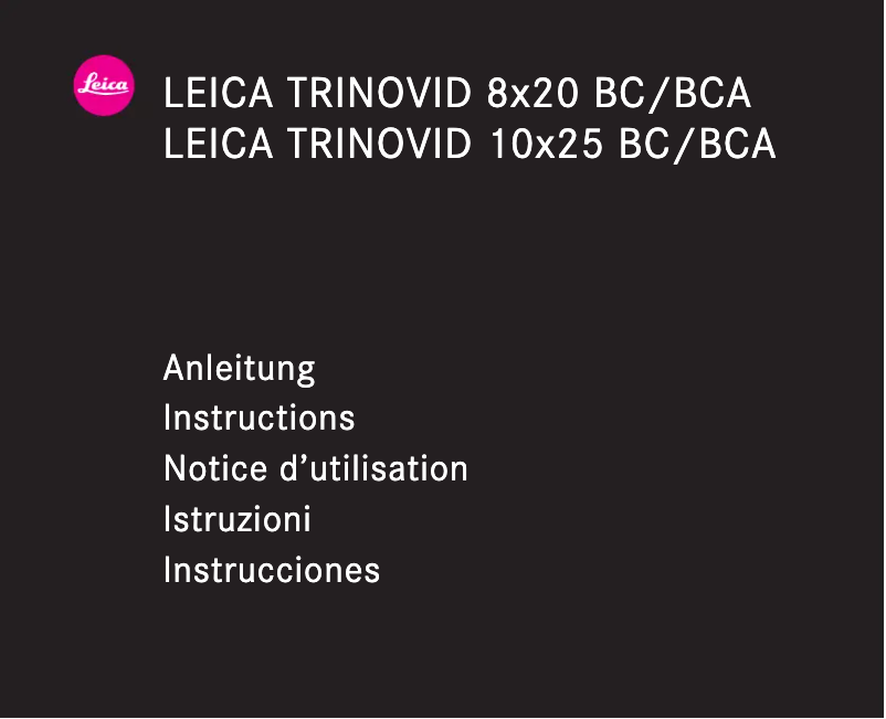 Page 1 de la notice Manuel utilisateur Leica Trinovid 25 BCA