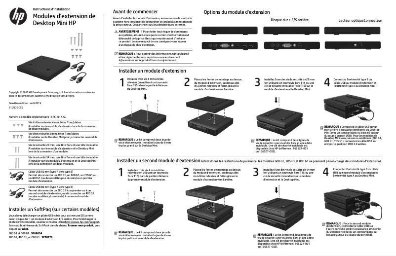 Image de la première page du manuel de l'appareil ProDesk 400 G1