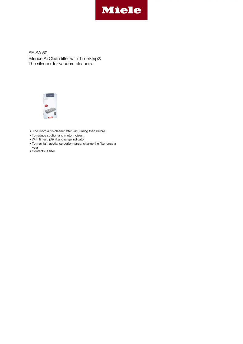 Página 1 del manual Manual de usuario Miele SA SF 50