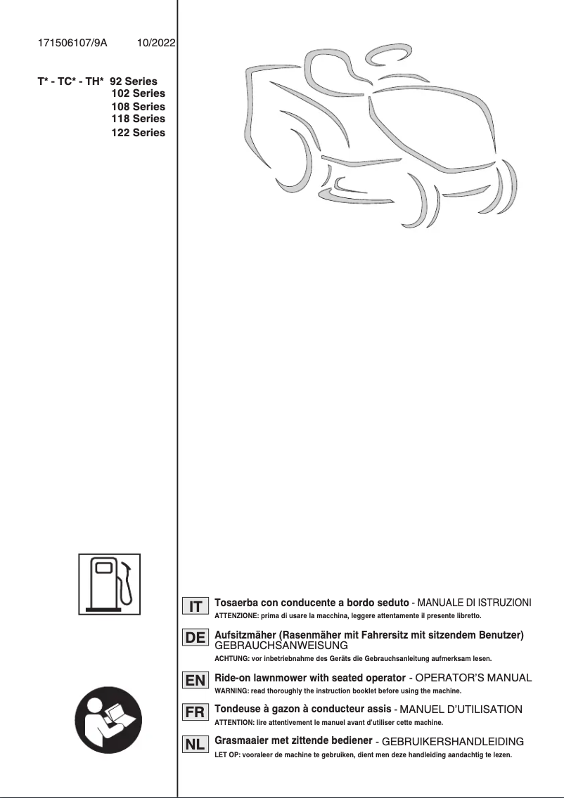 Page 1 de la notice Manuel utilisateur Stiga Estate 9122 WX