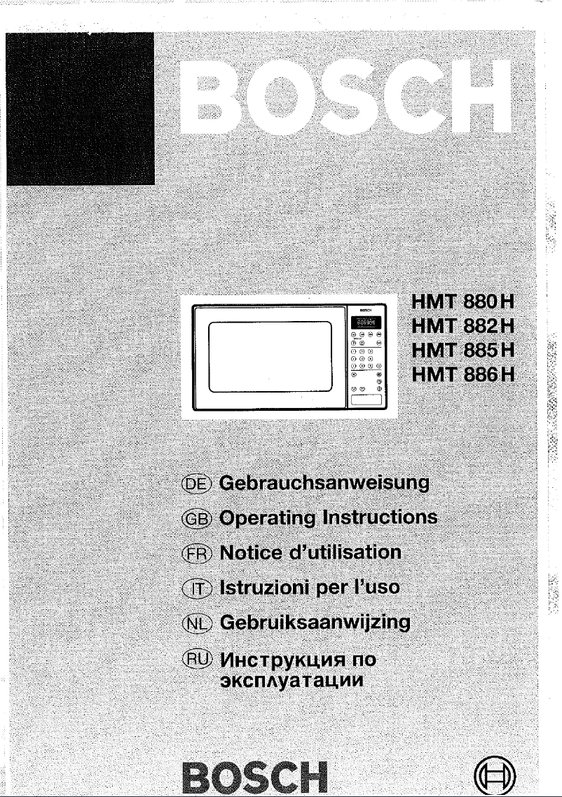 Page 1 de la notice Manuel utilisateur Bosch HMT882H