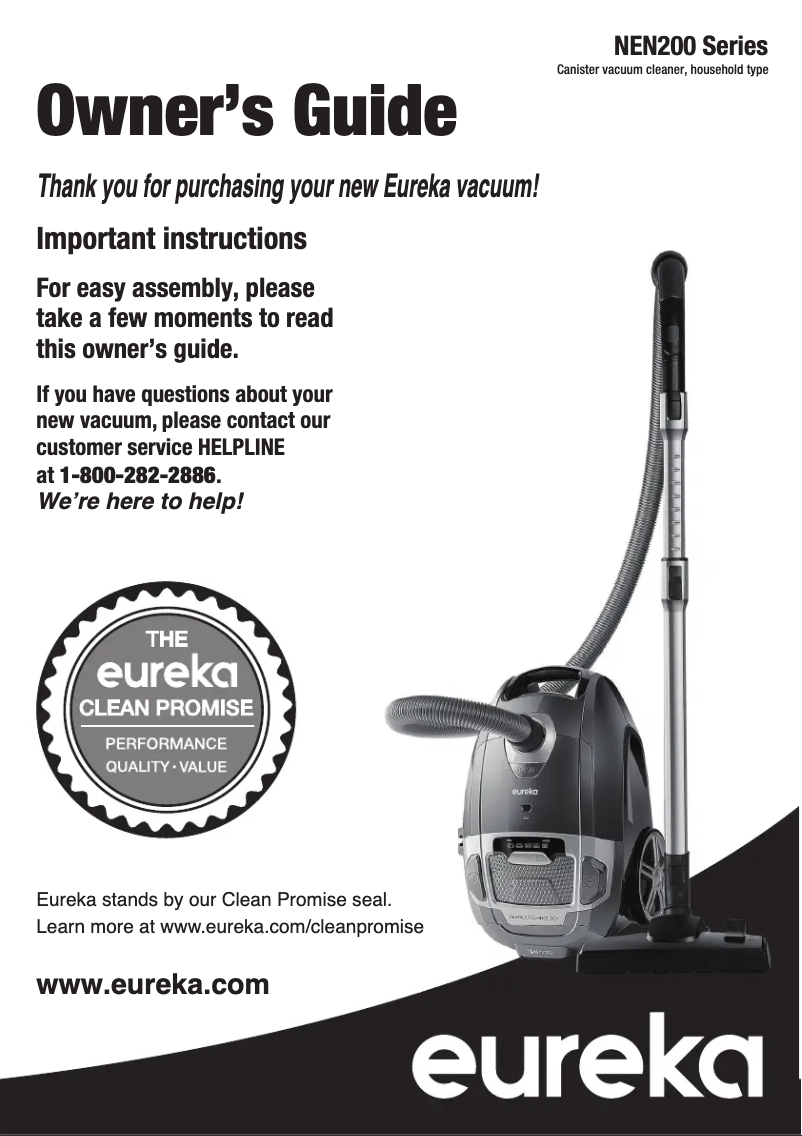 Page n°1 - Manuel utilisateur Eureka Optima NEN200C