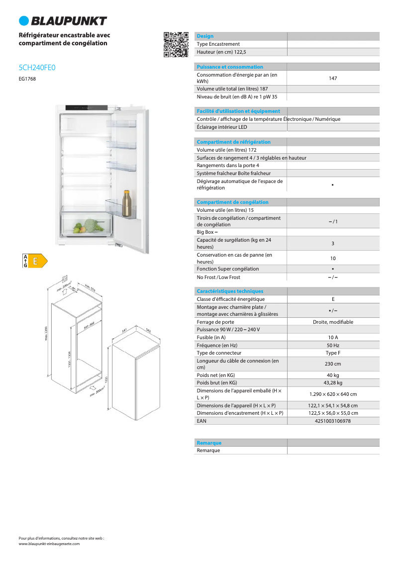 Image de la première page du manuel de l'appareil 5CH240FE0