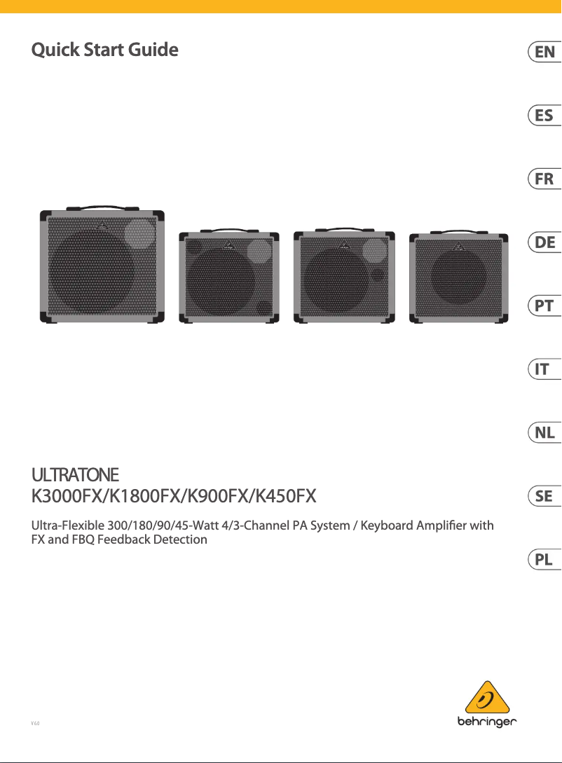 Page 1 de la notice Guide de démarrage rapide Behringer K900FX
