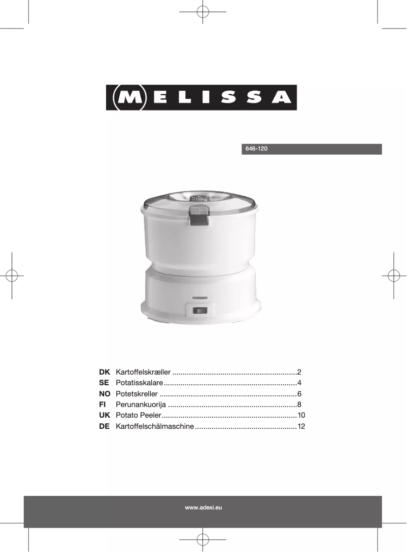 Page n°1 - Manuel utilisateur Melissa 646-120