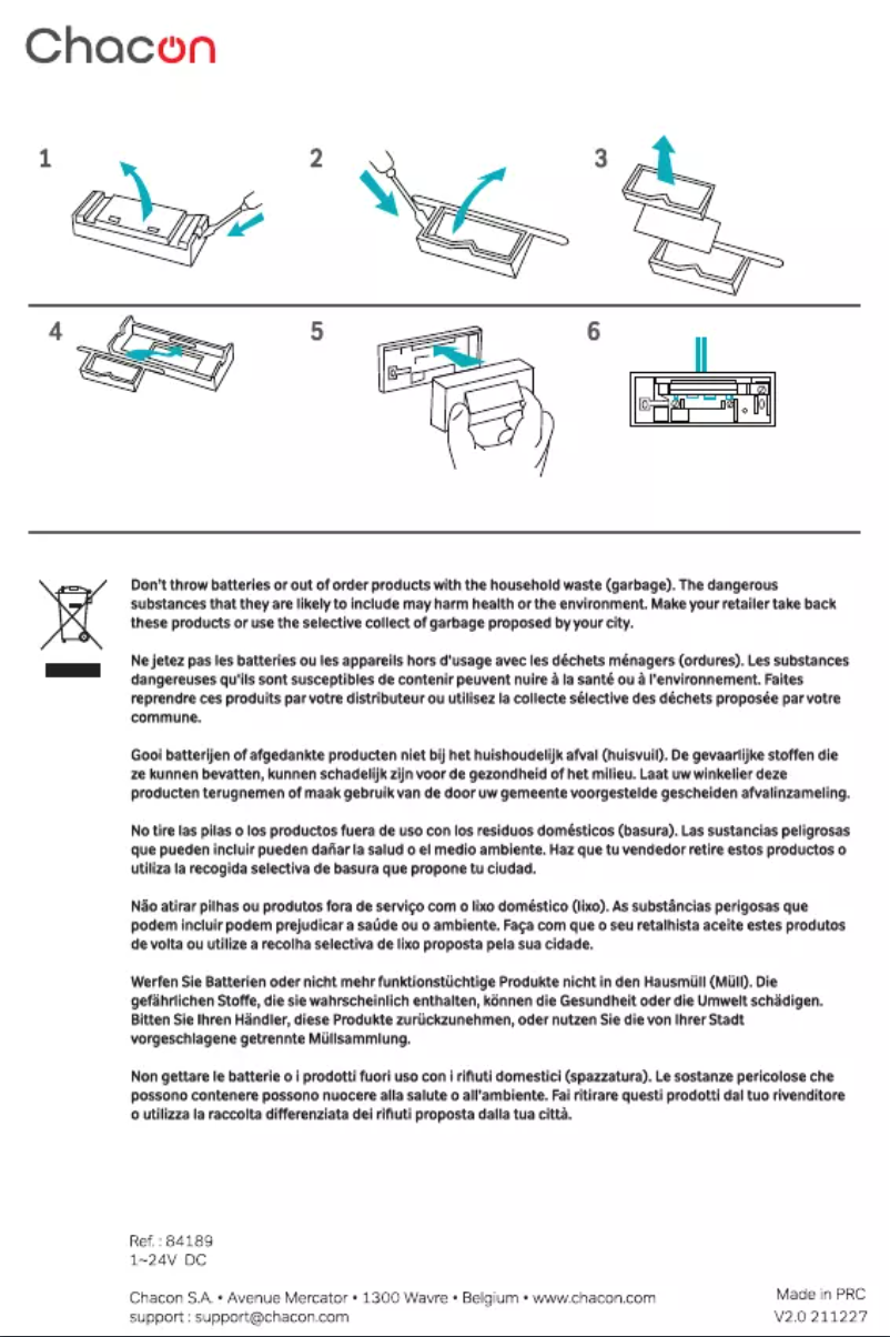 Page 1 de la notice Manuel utilisateur Chacon 84189