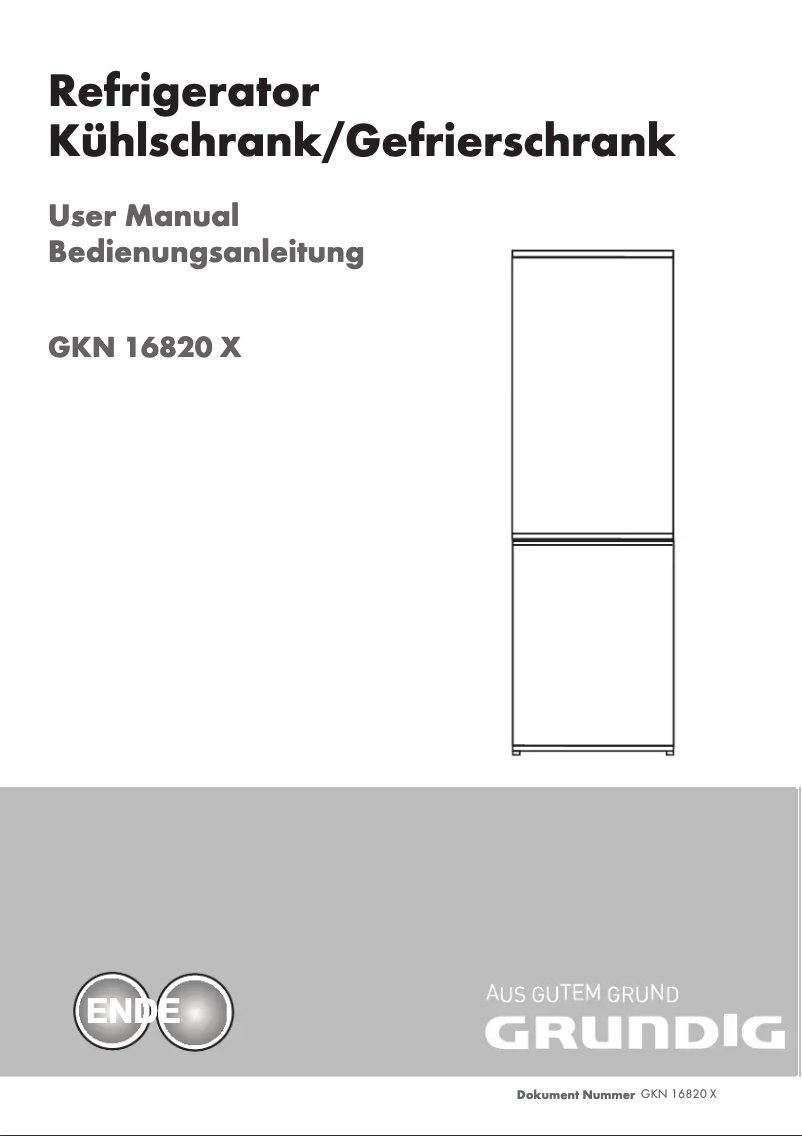 Page 1 de la notice Manuel utilisateur Grundig GKN16820X