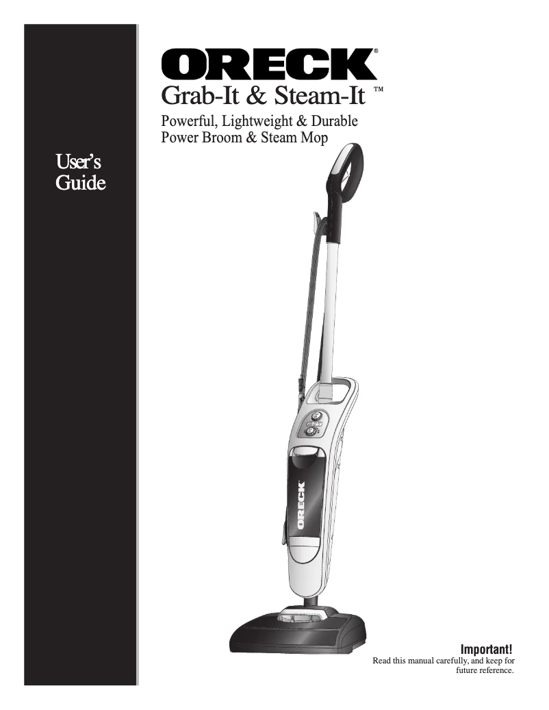 Page n°1 - Manuel utilisateur Oreck Grab-It & Steam-It