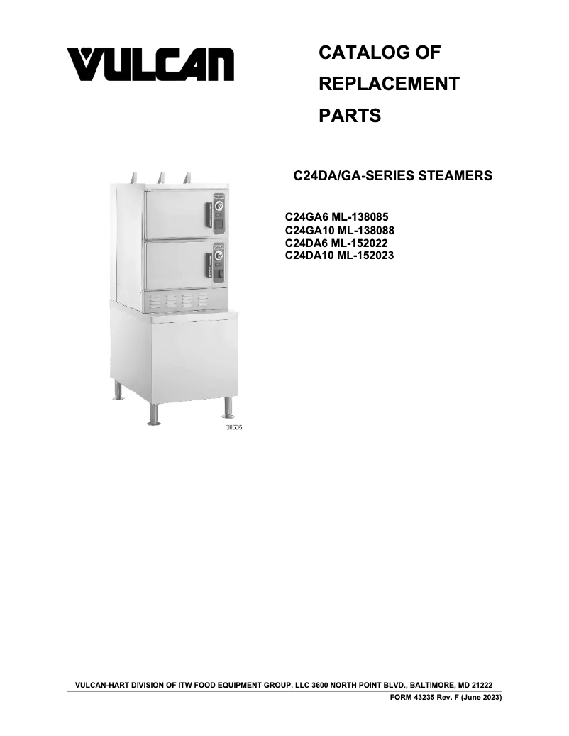 Page 1 de la notice Catalogue Vulcan C24GA6 PS