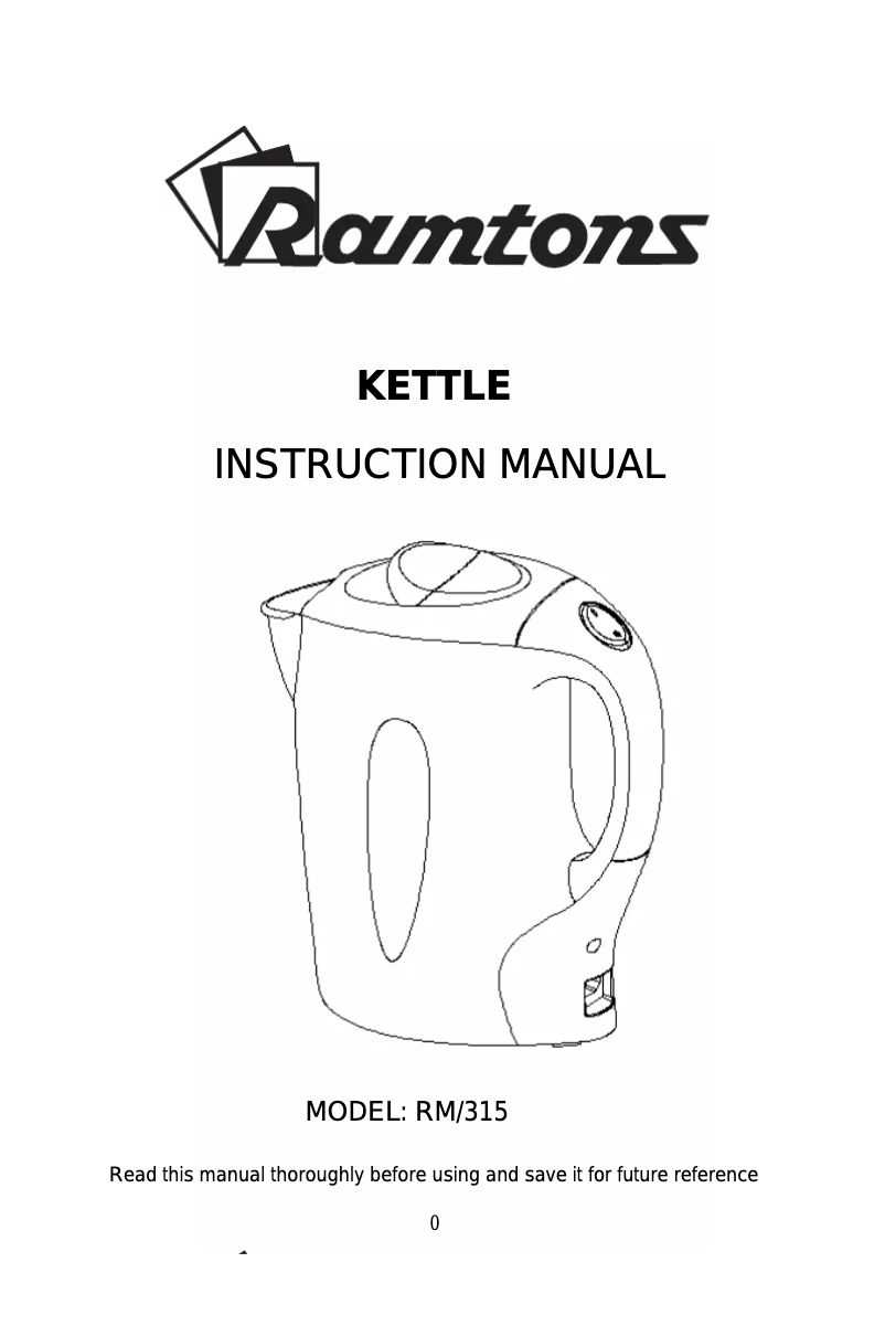 Page n°1 - Manuel utilisateur Ramtons RM/315