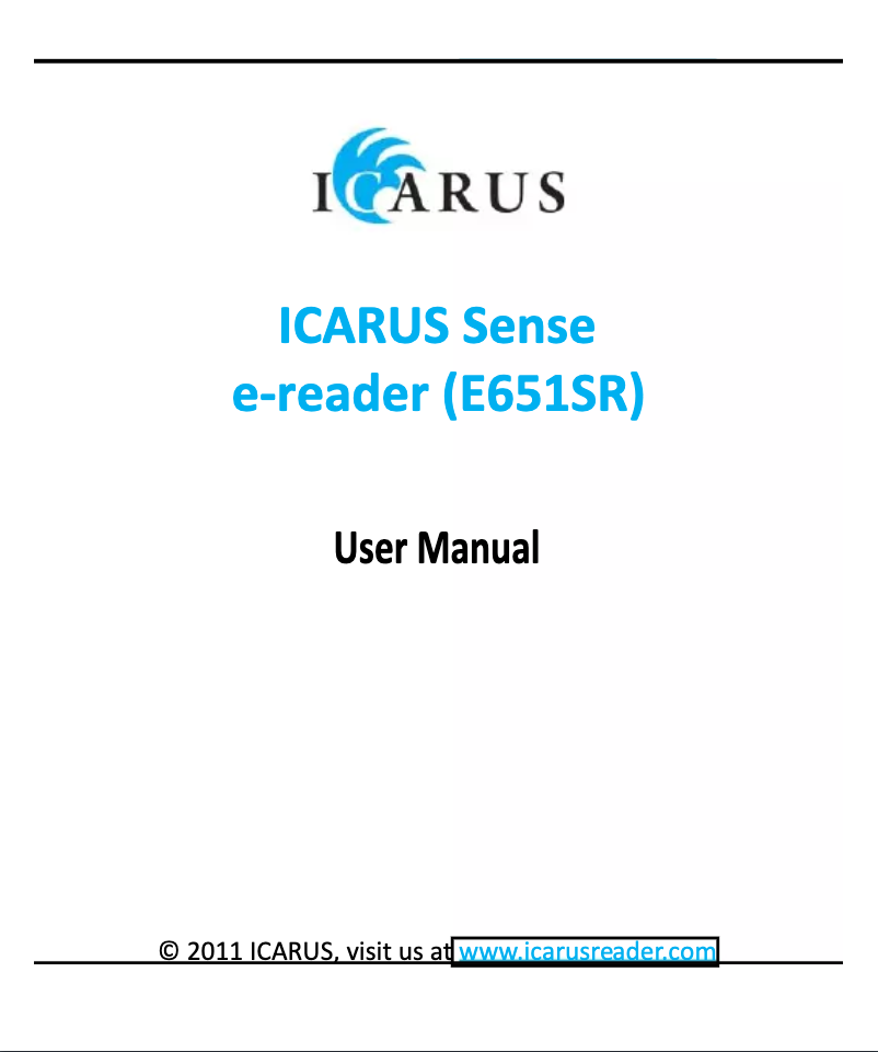 Página 1 del manual Manual de usuario Icarus Sense G2 E651SR