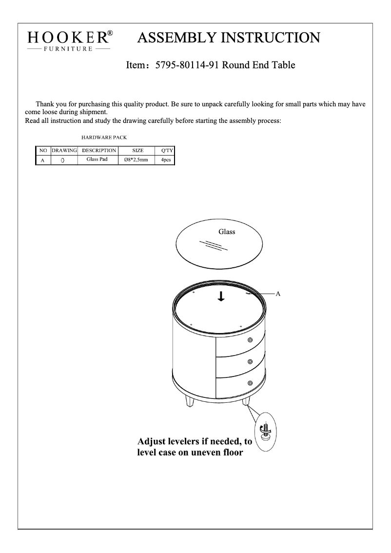Page 1 de la notice Manuel utilisateur Hooker 5795-80114-91
