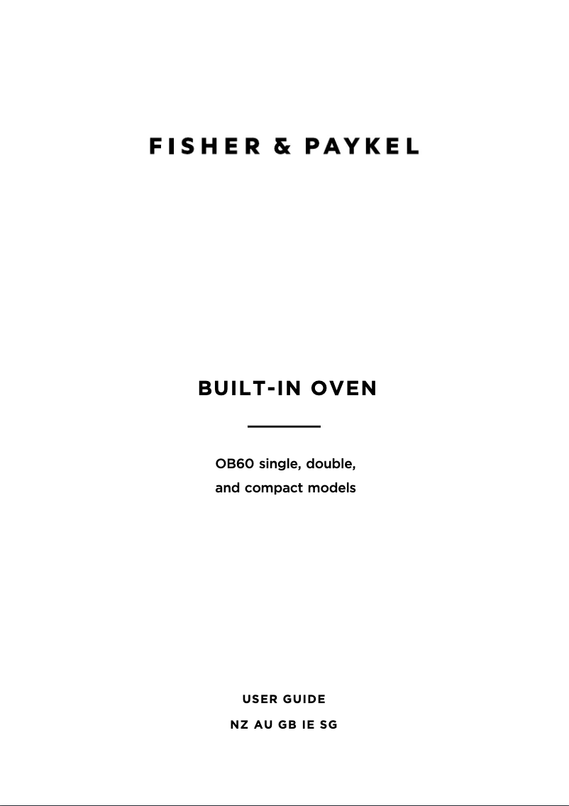 Page n°1 - Manuel utilisateur Fisher & Paykel OB60B77CEW3