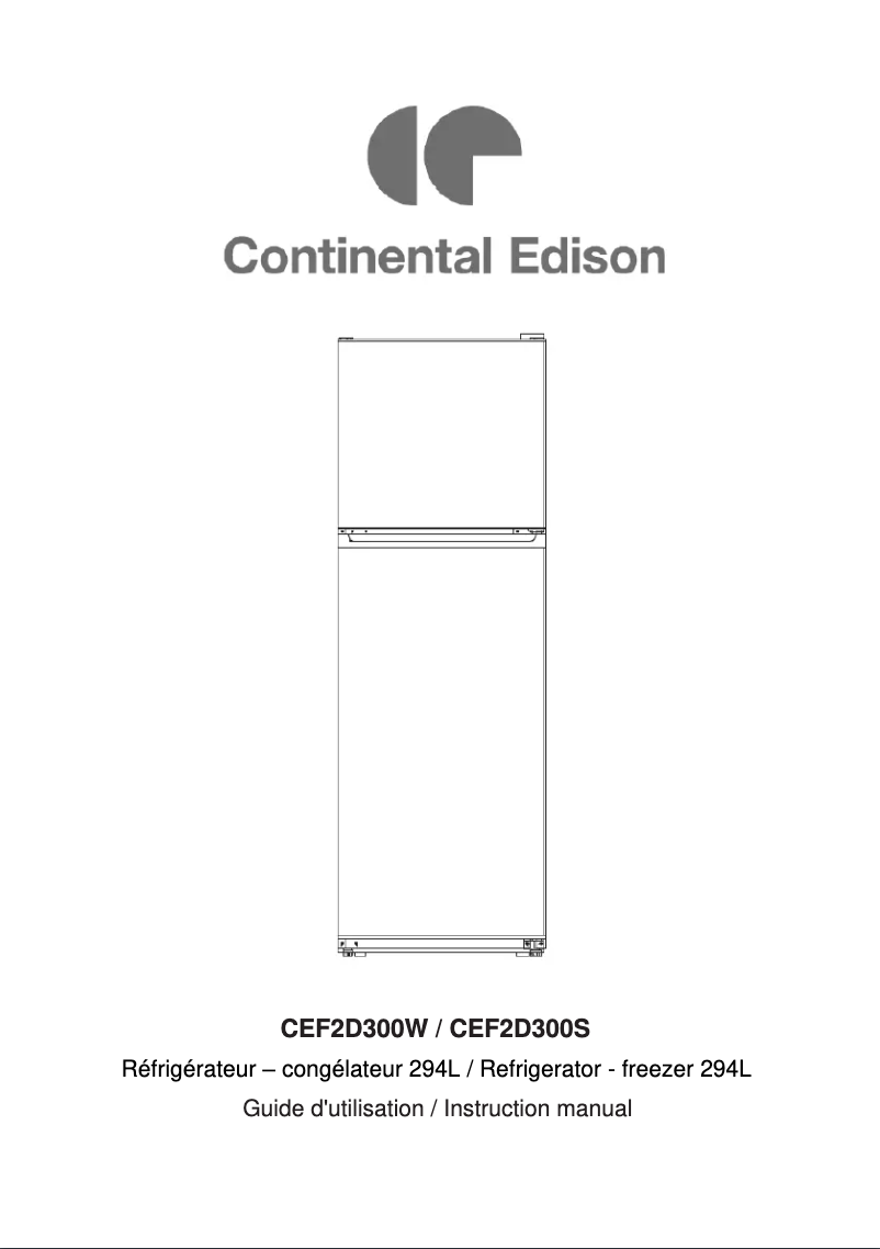 Page n°1 - Manuel utilisateur Continental Edison CEF2D300S