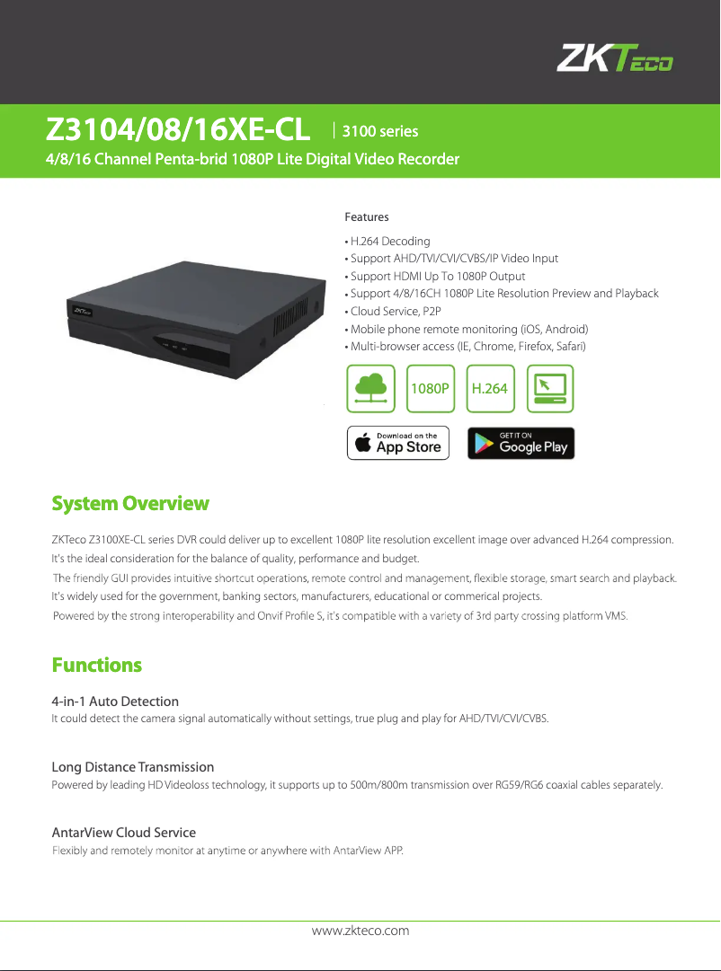 First page image of the manual for Z3104/08/16XE-CL