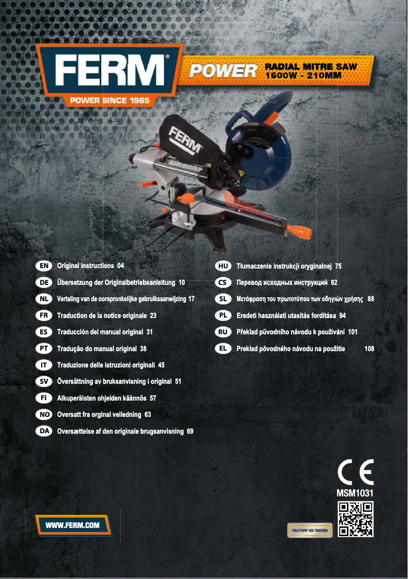 Page 1 de la notice Manuel utilisateur Ferm MSM1031