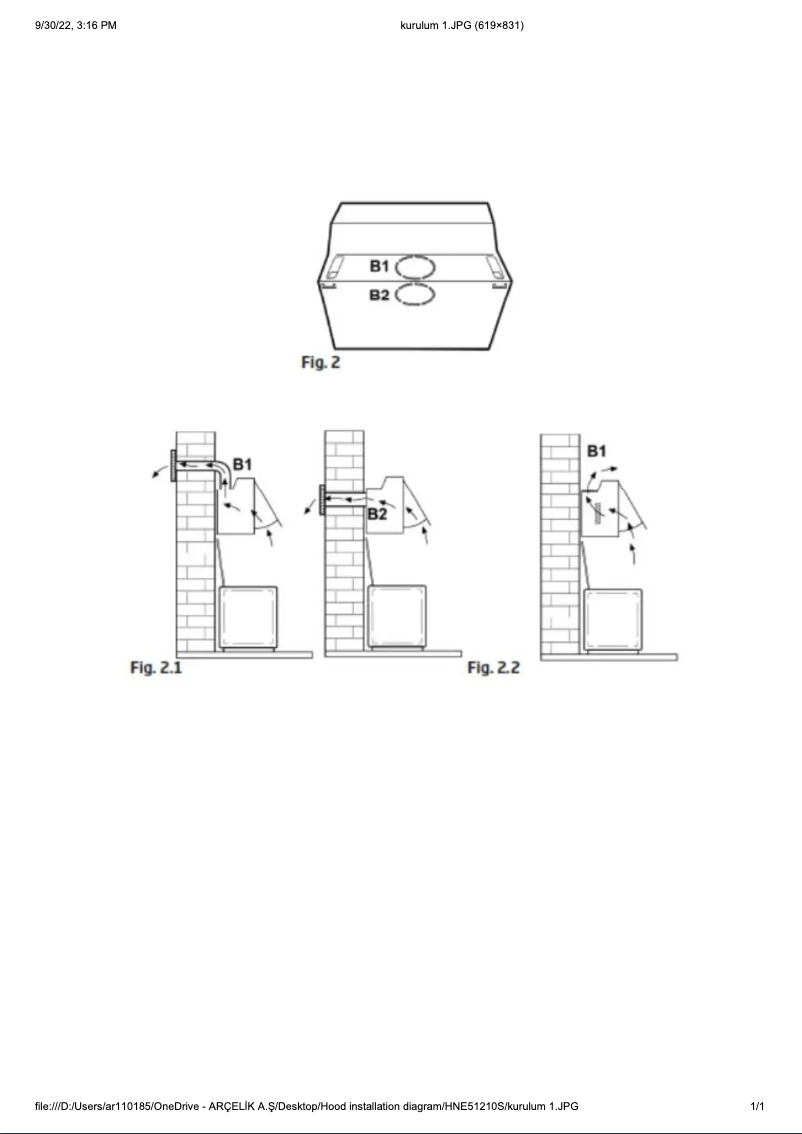 Page n°1 - Guide d'installation Beko HNE51210S