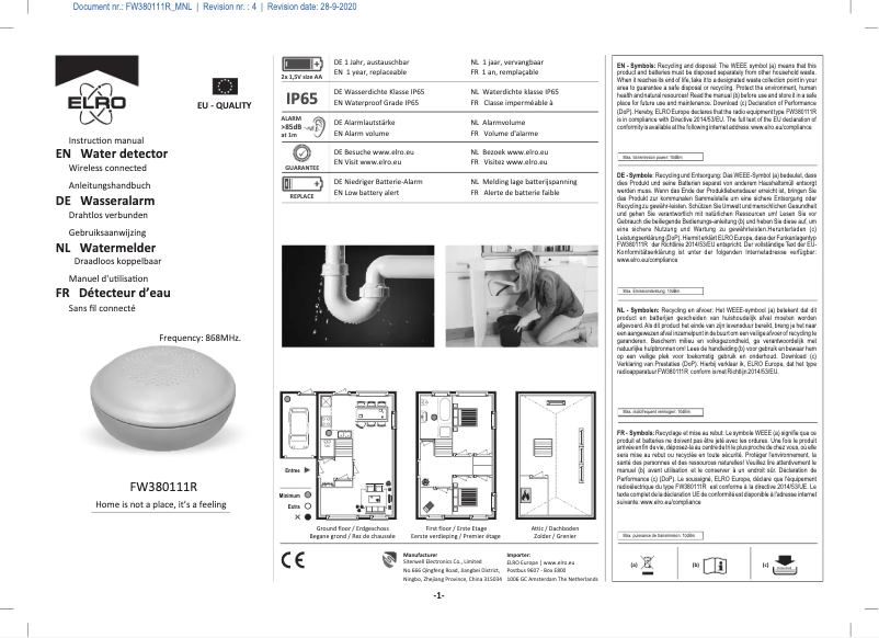 Image de la première page du manuel de l'appareil FW380111R